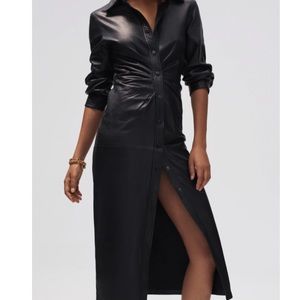 Zara faux leather midi dress